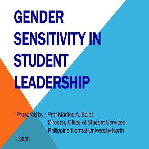 Gender sensitivity in leadership