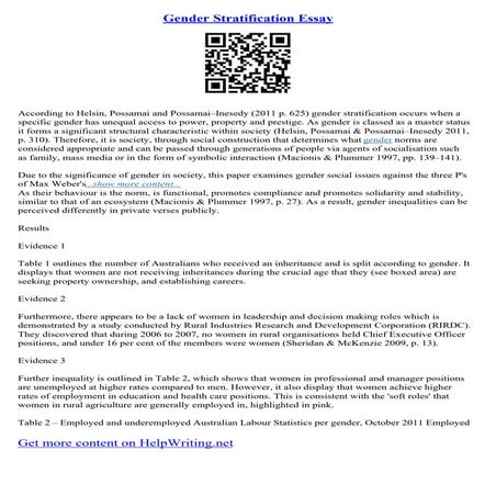 Gender Stratification Essay