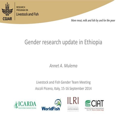 Gender research update in Ethiopia