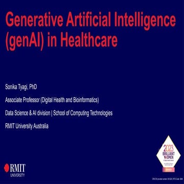 Generative Artificial Intelligence (gen.AI) in Healthcare