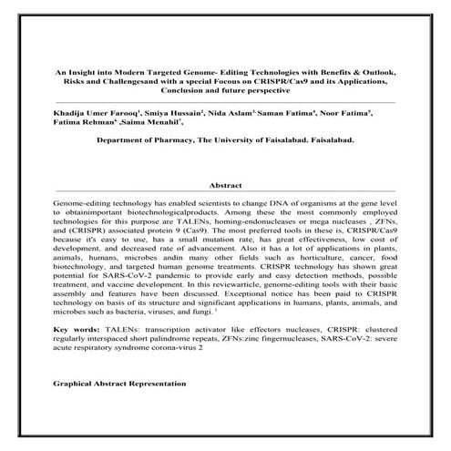 Gene Editing Technologies by Khadija Umer.docx