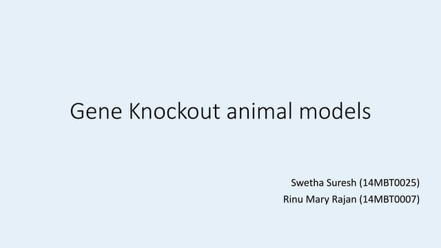 Gene knockout animal models