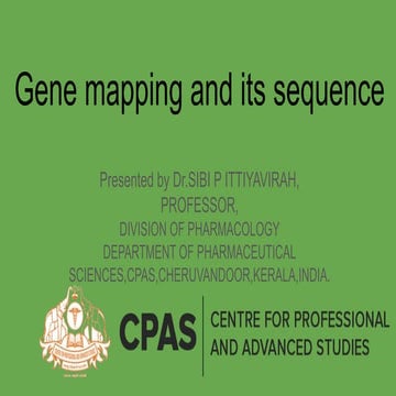 Gene mapping and its sequence