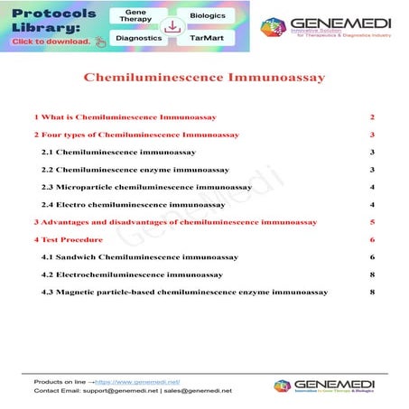 Chemiluminescence Immunoassay-GeneMedi's protocol procedure for the diagnosti...