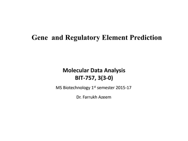 Gene Prediction