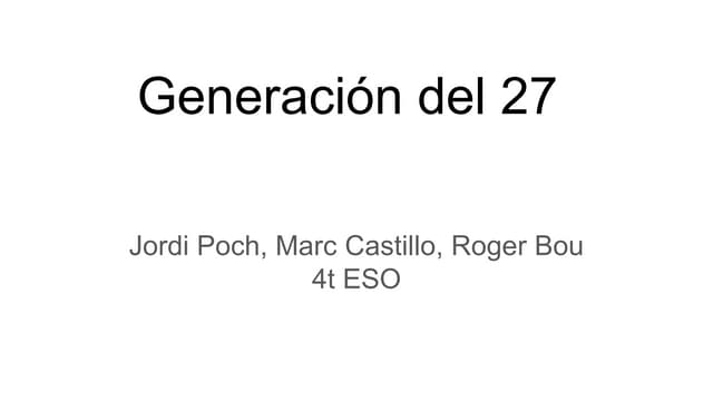 Generación del 27 