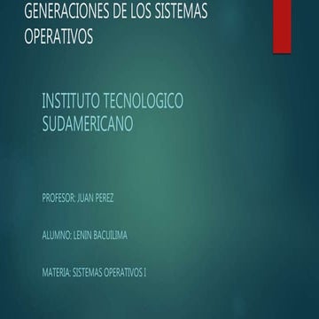 Generaciones de los sistemas operativos