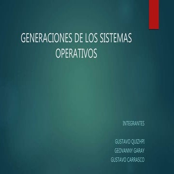 Generaciones de los sistemas operativos | PPTX