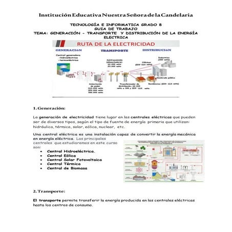 Generacion, transporte y distribucion de la energía electrica