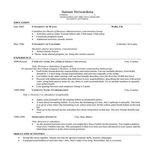 General cv-format-3 | DOC