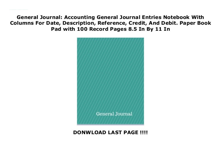 General Journal Accounting General Journal Entries Notebook With Col…