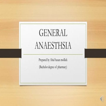 General anaesthsia