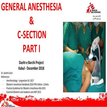 General anesthesia & obstetrics- c-section part I