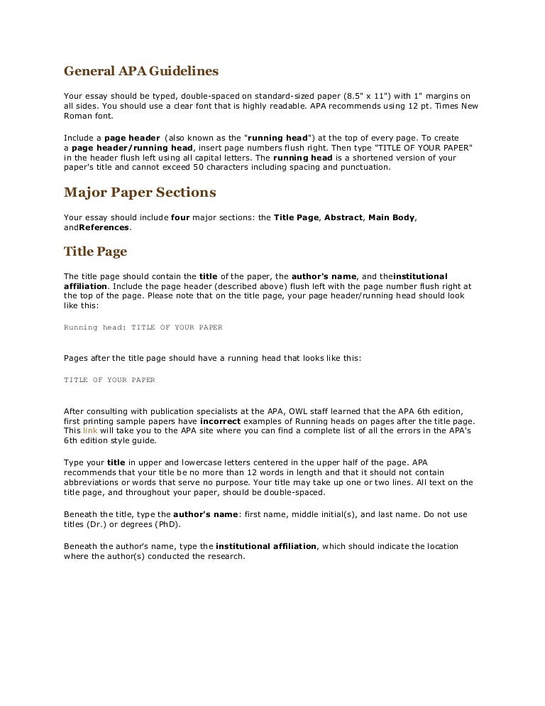 running title example