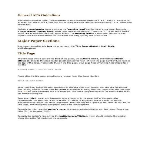 General apa guidelines