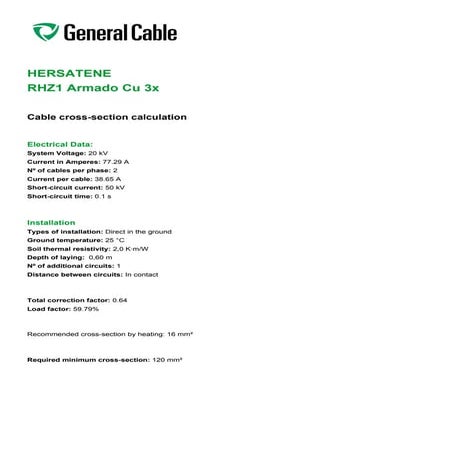General cable calculation-01 | PDF