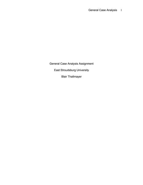 General Case Analysis for an Individual with Severe Disabilities Assignment