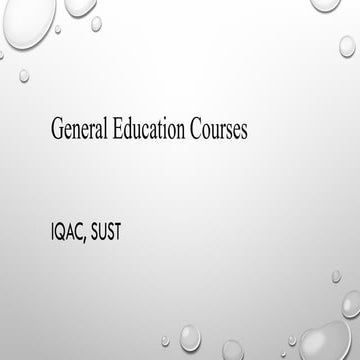 Comprehensive Overview of General Education Courses and Components at ...
