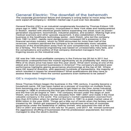 General electric Case Study | PPTX