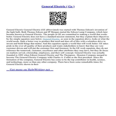 General Electric ( Ge )