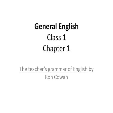 General english class 1