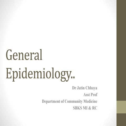 General epidemiology, Basic Epidemiology