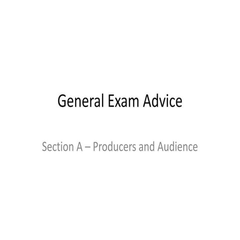 General exam advice section a