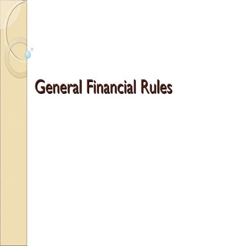 General financial rules