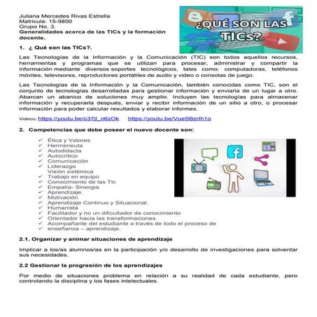 Generalidades acerca de las tics y la formacion docente