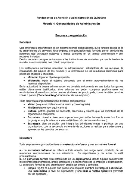 Generalidades de administración