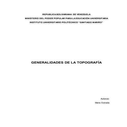 Generalidades de la topografia