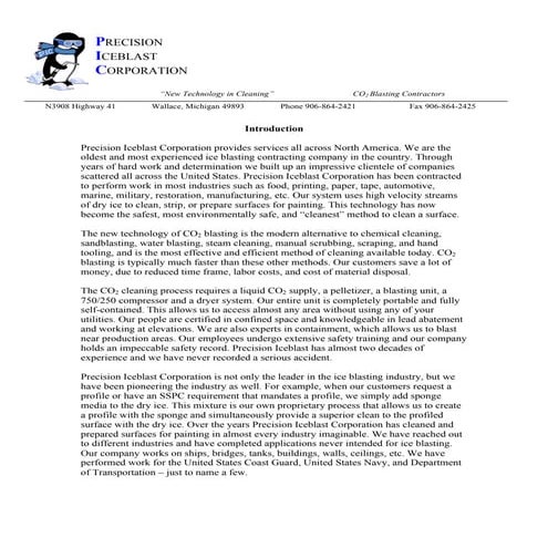 Precision Iceblast Corporation 