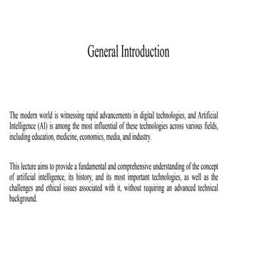 Artificial Intelligence: Introduction to Conclusion | PPTX