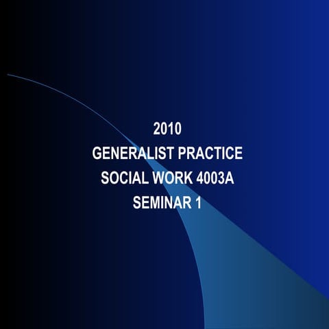 Generalist  Practice  All  Seminars