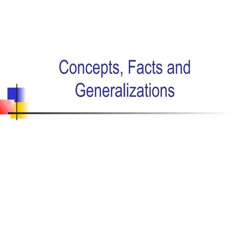 Generalizations concepts