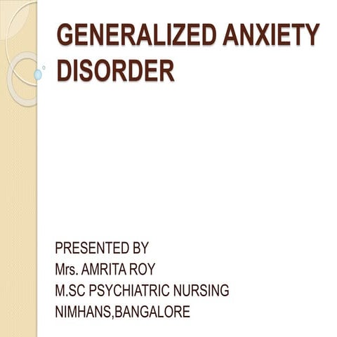 Generalized anxity disorder