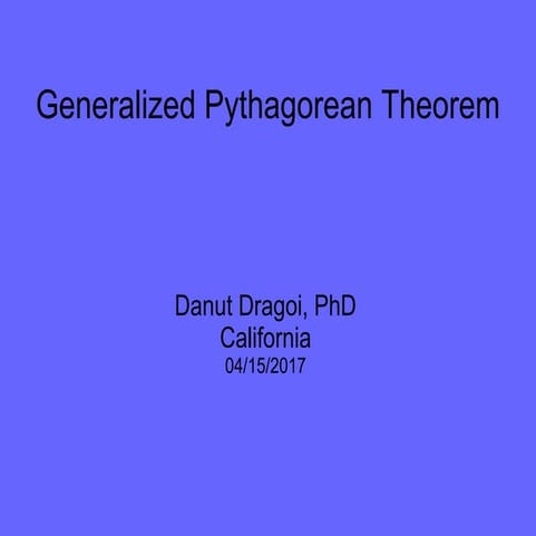 Generalized Pythagorean theorem