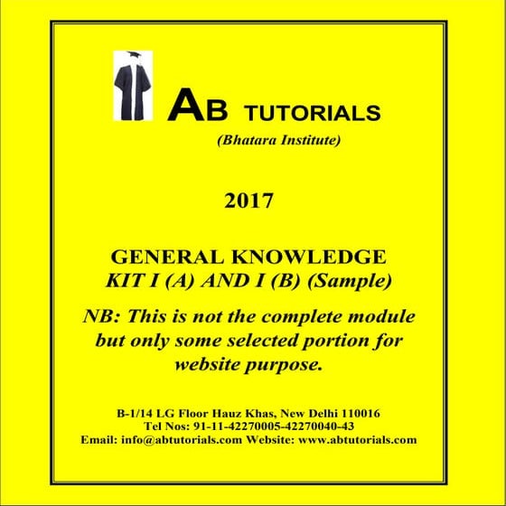 General Knowledge for CLAT 2017