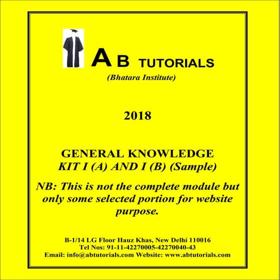 General knowledge for clat 2018