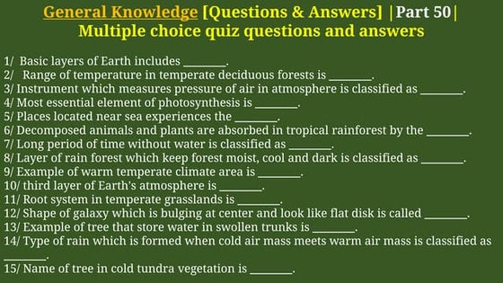 General Knowledge [Questions & Answers] | Part 49 | | PDF | Geography ...