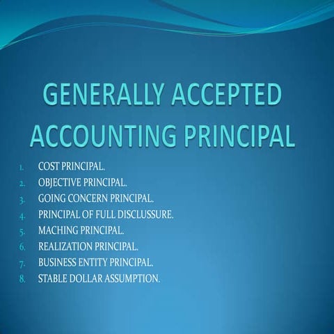 Generally accepted accounting principal