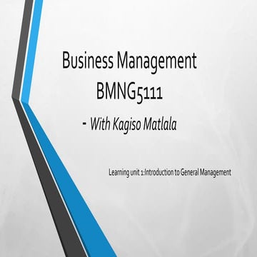 Business Management 5111: General management | PDF