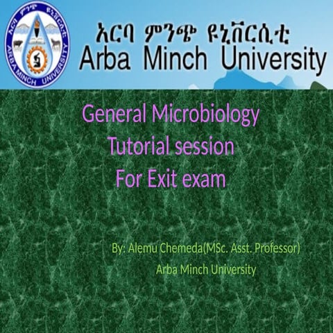 General Microbiology for tutorial session exit exam ppt