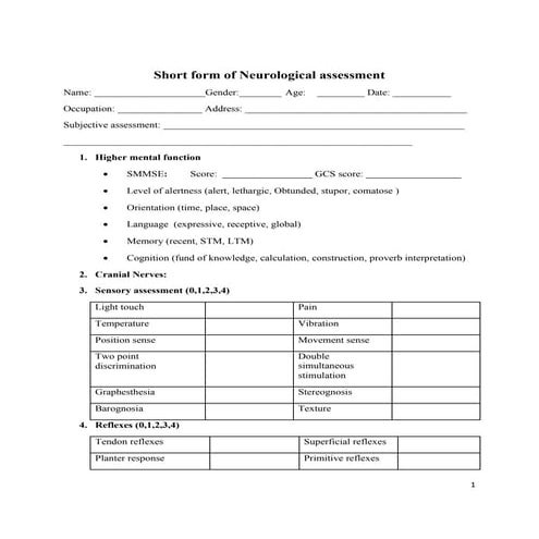Neurological Exam Guide | PDF