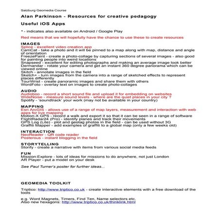 Note for Salzburg Geo-media delegates