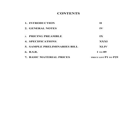 General notes to building schedule of rates