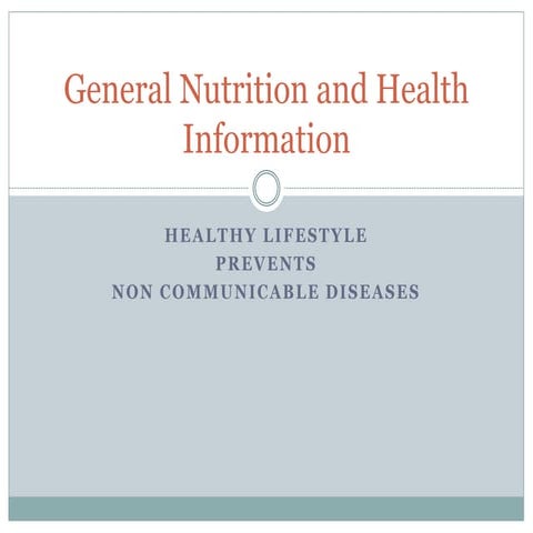 General nutrition and health information