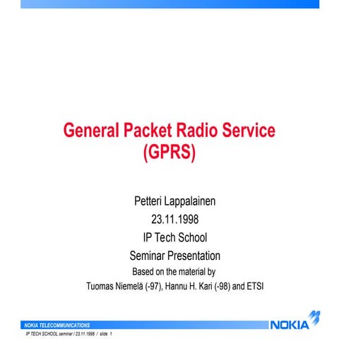 General Packet Radio Service characteristics GPRS.ppt