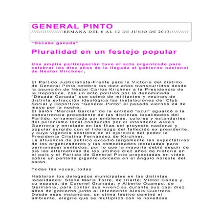 General pinto 6 al 12 de junio