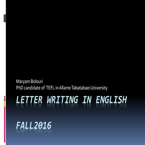 General points in letter writing 